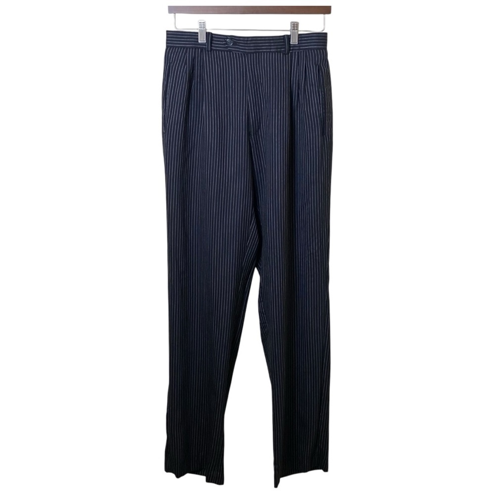 Modesto Uomo Black with Tan Stripes Dress Slacks, 32